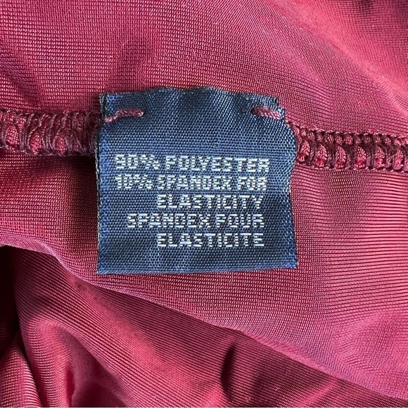 Vintage Ralph Lauren Sport Ruby Red Velvet Stretch Pants Straight Leg Size Large - Picture 10 of 10
